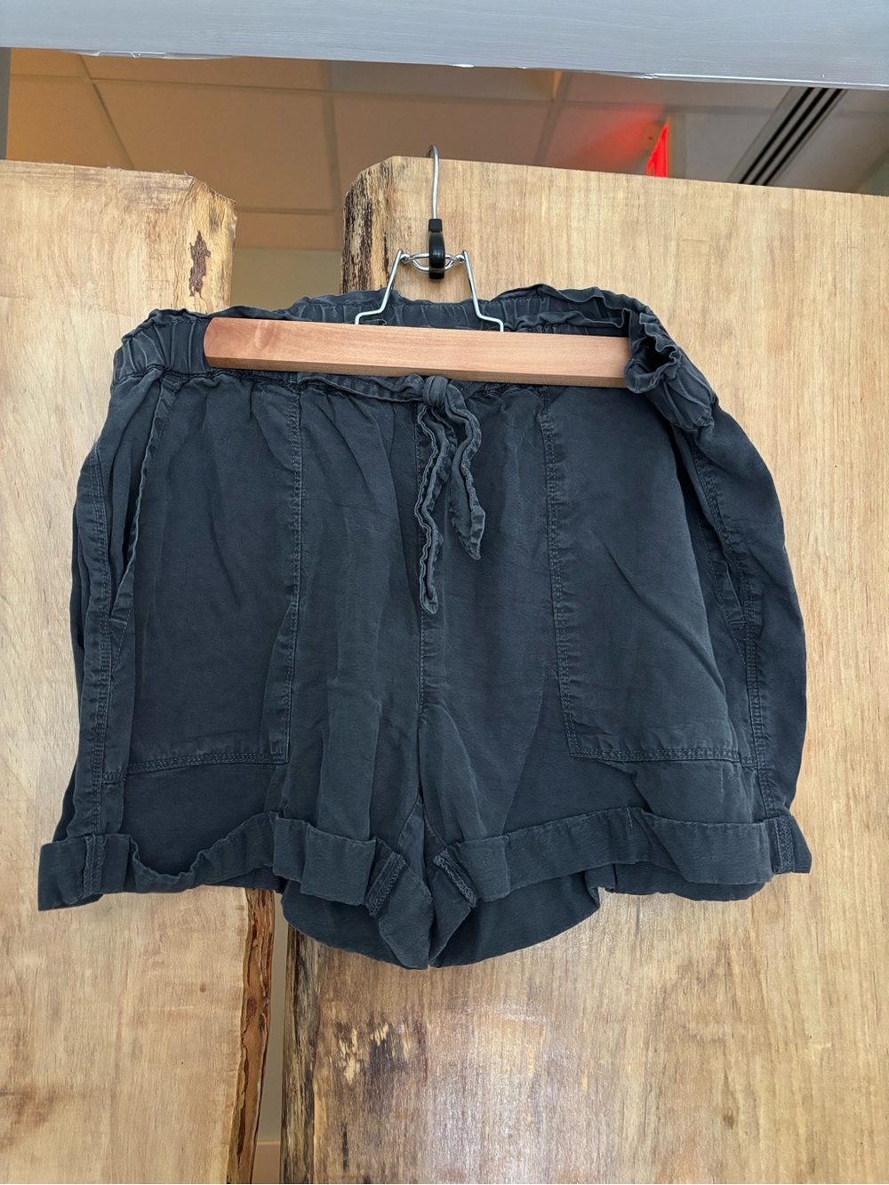 Aerie Charcoal Lyocell Drawstring Shorts S